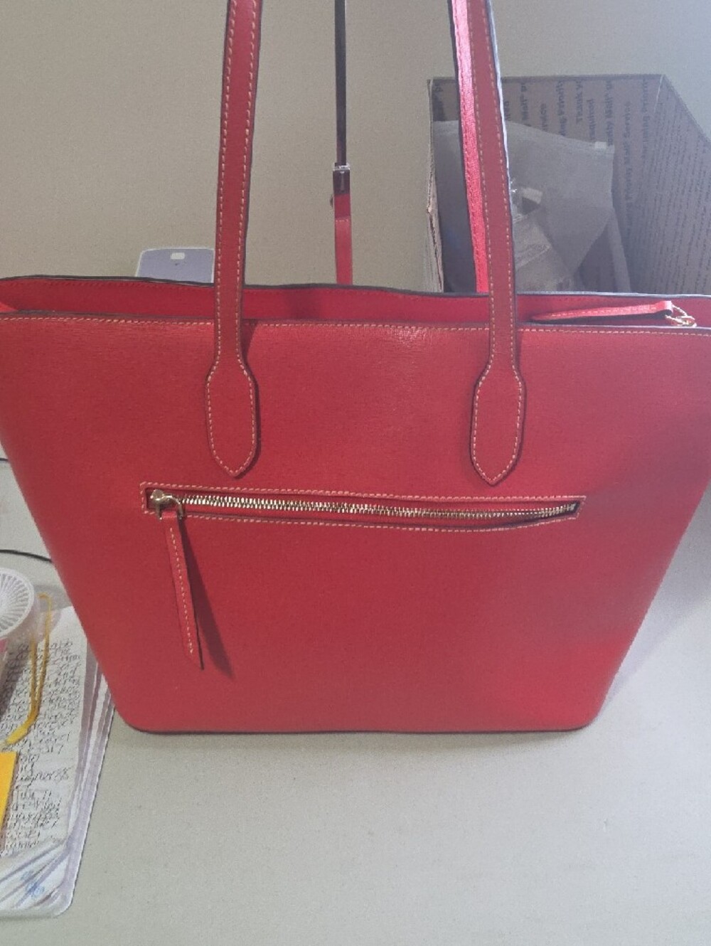 Dooney And Bourke Leather Tote Bag - Classic Everyday Shoulder Tote - Picture 10 of 12